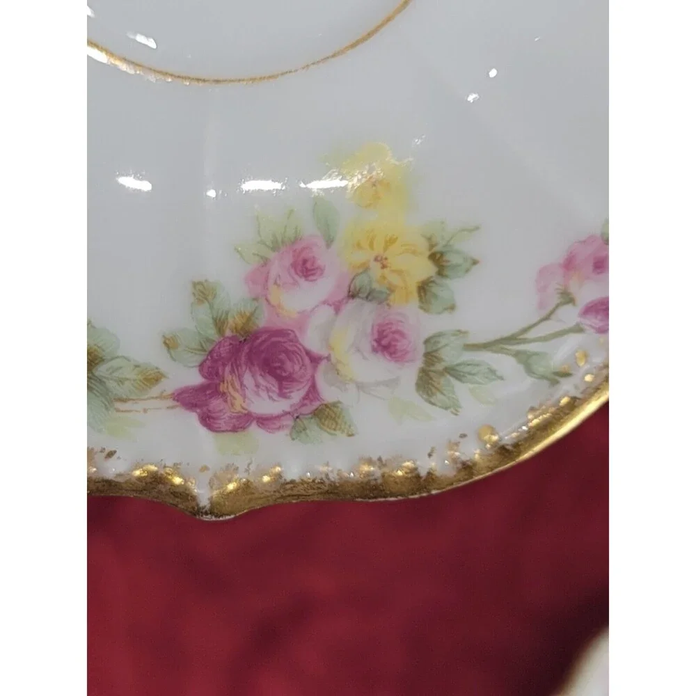 Antique Elite‎ France Higgins Seiter New York Floral Saucers 6 pc 1896-1920 Mark